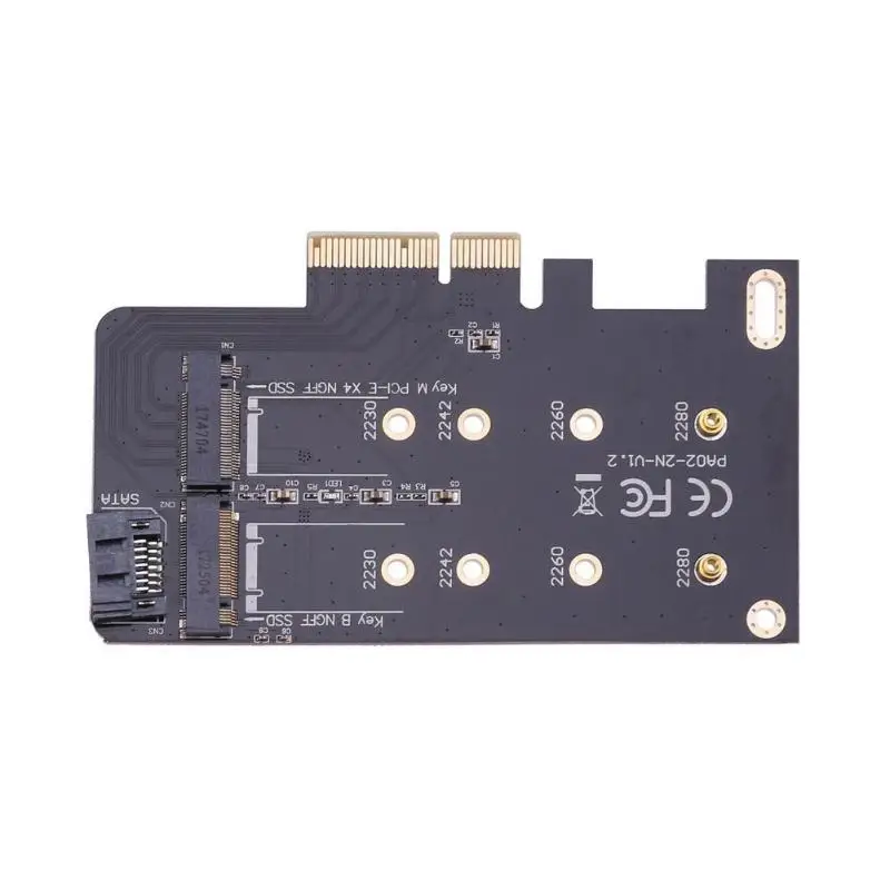 

2 Slots Adapter Card of M key PCI-EX4 and B key for M.2 NGFF SSD