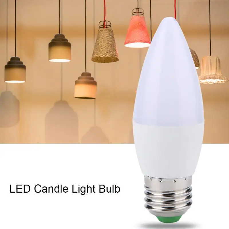 3W RGB Colorful LED Bulb Candle Light Bulb Lamp AC 85-265V With Remote Control E27/E14/E12/B22 Optional