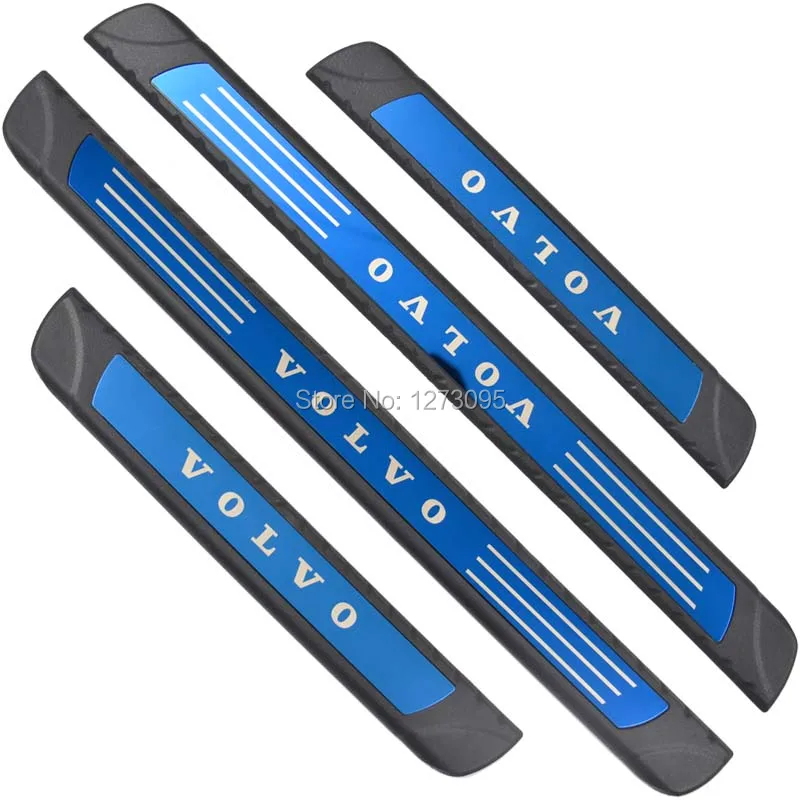 

For Volvo XC60 2018 2019 Stainless Door Sill Scuff Plate Protectors Trim Kick Guard Pedal Cover Sticker Car Styling Accessories