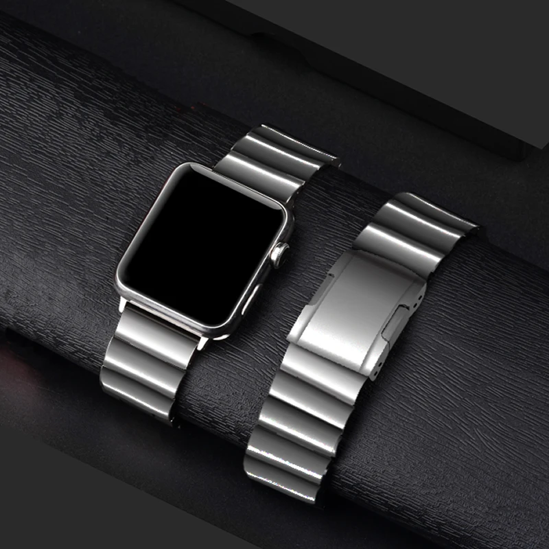 

AKGLEADER Newest Solid Metal Steel Band For Apple Watch Series 4 iWatch High Quality Watchband For Apple Watch 3 2 1 Wrist Strap