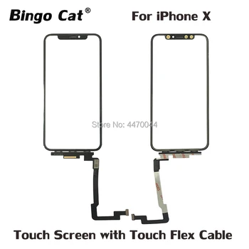 Touch Screen Digitizer with Touch Flex Cable for iPhone X LCD Screen Outer Glass With Touch Panel Replacement Repair Parts