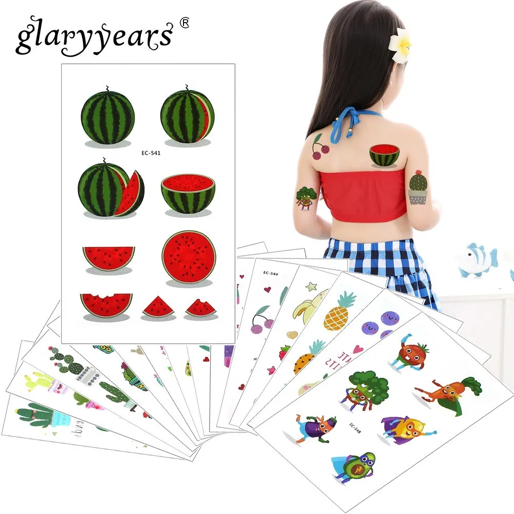 Glaryyears 1 ورقة المؤقتة الوشم ملصق الفاكهة وهمية الوشم الأزياء فلاش تاتو للماء صغيرة الجسم الفن الأطفال 25 تصاميم Glaryyears 1 ورقة المؤقتة الوشم ملصق الفاكهة وهمية الوشم الأزياء فلاش تاتو للماء صغيرة الجسم الفن الأطفال 25 تصاميم