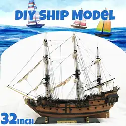 DIY ручной сборки корабль 32 "масштаб деревянный парусная лодка модель комплект корабль ручной сборки украшения подарок для детей мальчик