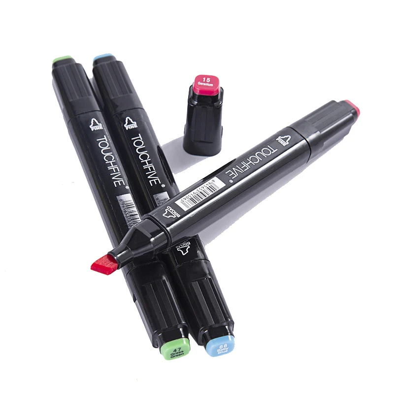 

TOUCHFIVE Art Markers 30/40/60/80/168 Colors Set Dual Headed Sketch Artist Alcohol Based Markers For Animation Manga Brush Pen