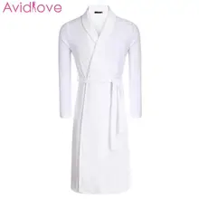 Avidlove халат для мужчин женщин Хлопок размера плюс мужской халат ночная рубашка Дамы пижамы длинные мягкие отель Весна Зима домашняя одежда