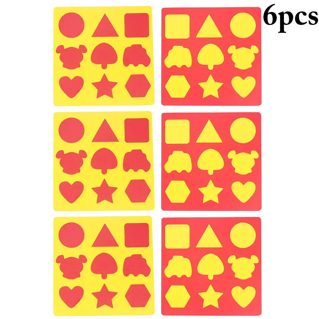 

6 Sheets Drawing Templates Geometric Drawing Molds for Water Painting Tool