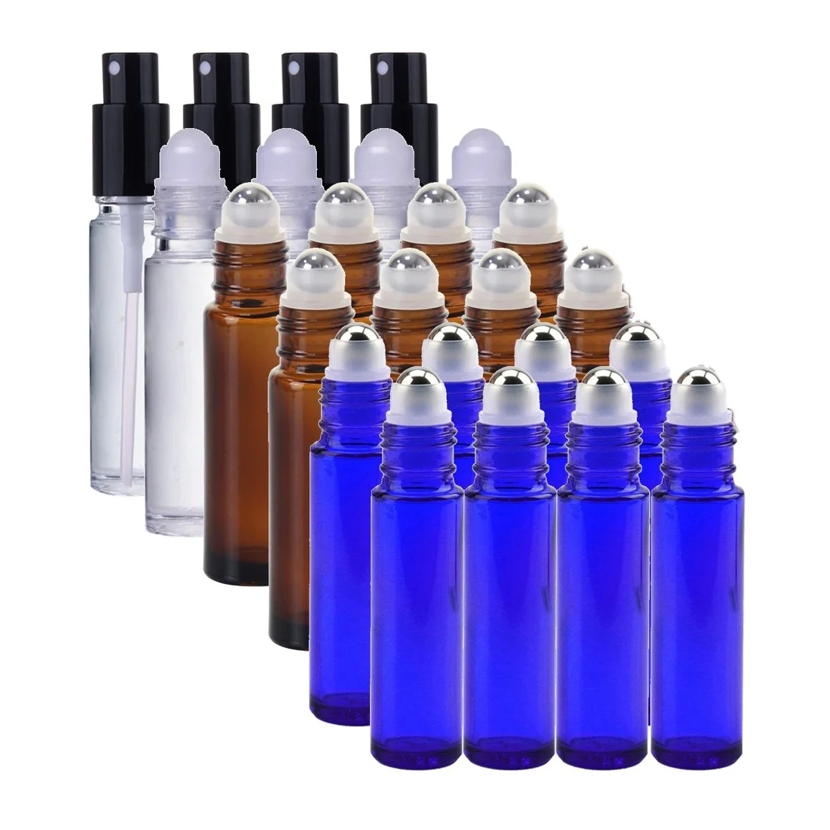Beli 24 Pack 10 Ml Botol Rol untuk Minyak Esensial Stainless Steel Roller Bola Botol Semprot