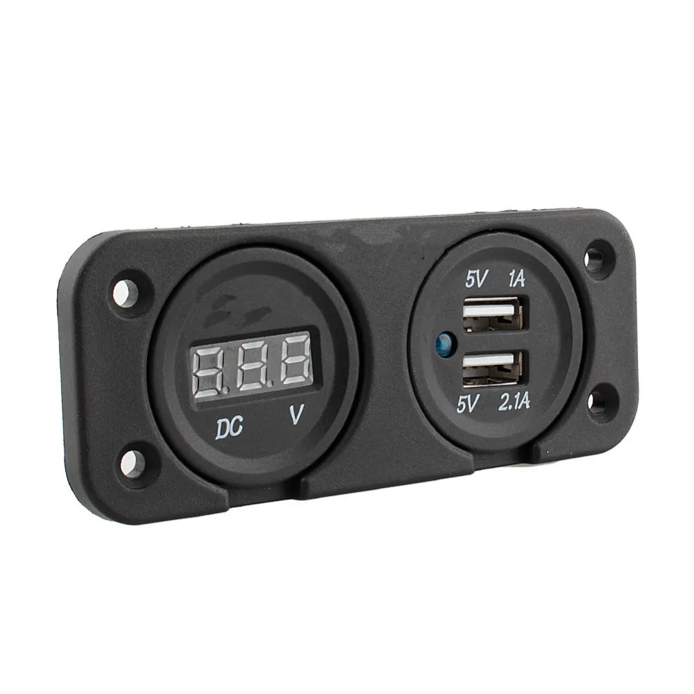 Цифровой вольтметр постоянного тока светодиодный дуэль 2 USB порта зарядное