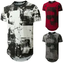 Стиль Модные популярные мужские футболки с круглым вырезом и принтом для баскетбола, хлопковые облегающие повседневные топы, одежда с коротким рукавом