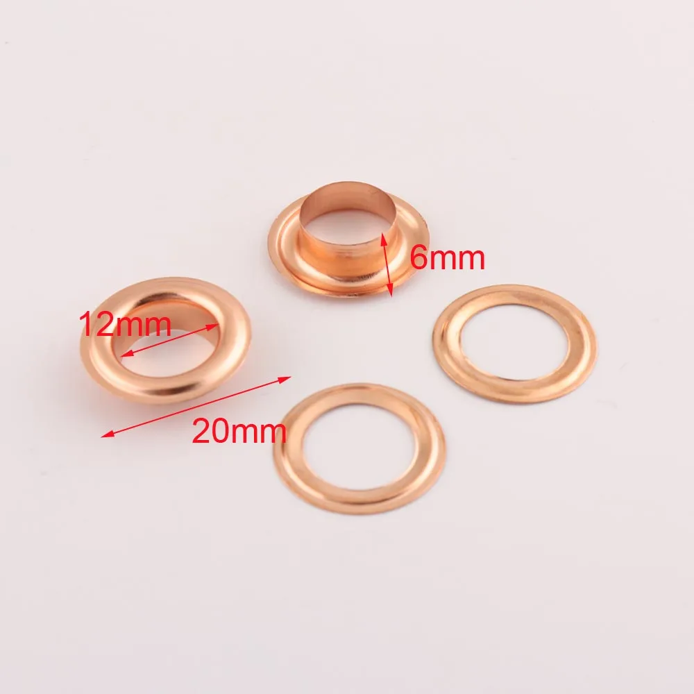 

100pcs/lot 20mm metal Rose Gold color Grommets Round Eyelets with washer For scrapbook garment bag accesories