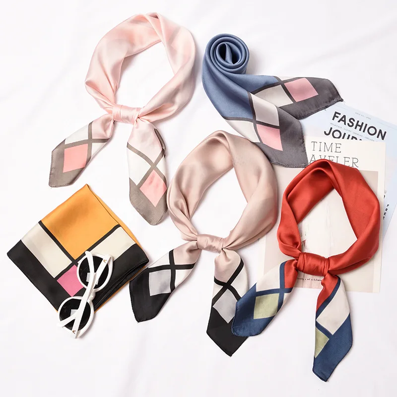 Kerchief Woman Hair Scarf Joker Occupation Stewardess Accessories Korea Style Printing Function Small Hijab Women Spring Scarves