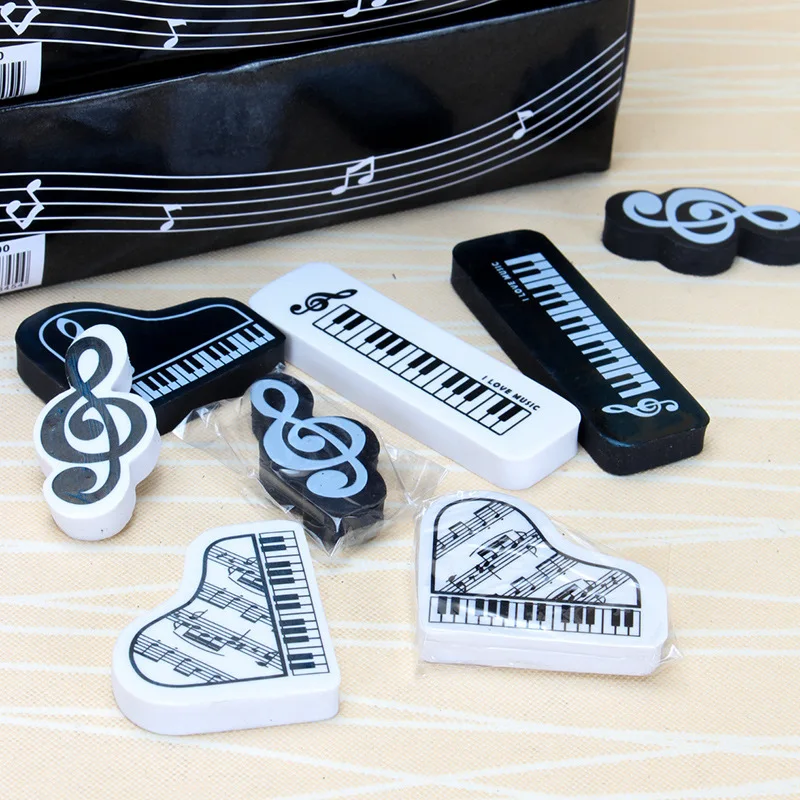 500 Pieces Music lovers Creative Stationery Mini Style Rubber Music