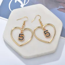 

Women Trendy Hallow Heart Drop Earrings Black 5 Gold Color Romantic Earrings Handmade Individuality Korean Wedding Jewelry