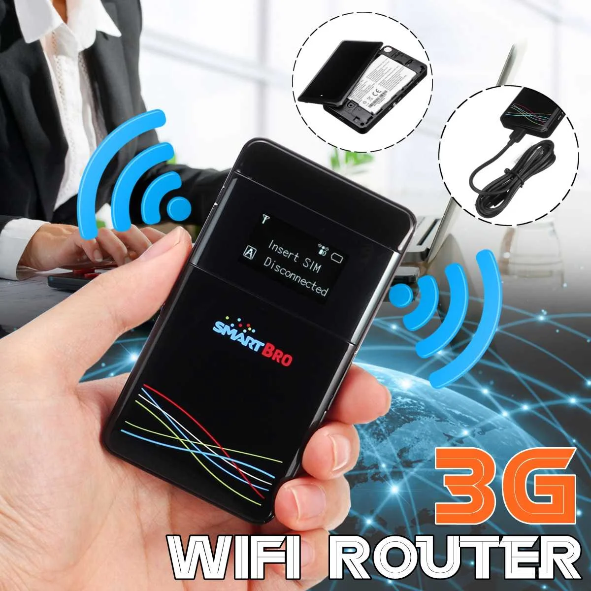 

Unlockeds Used MF63 3G HSPA+21.6Mbps Mobile Pockets WIFI Router with 3G SIM Card Hotspot 3G Wireless Router