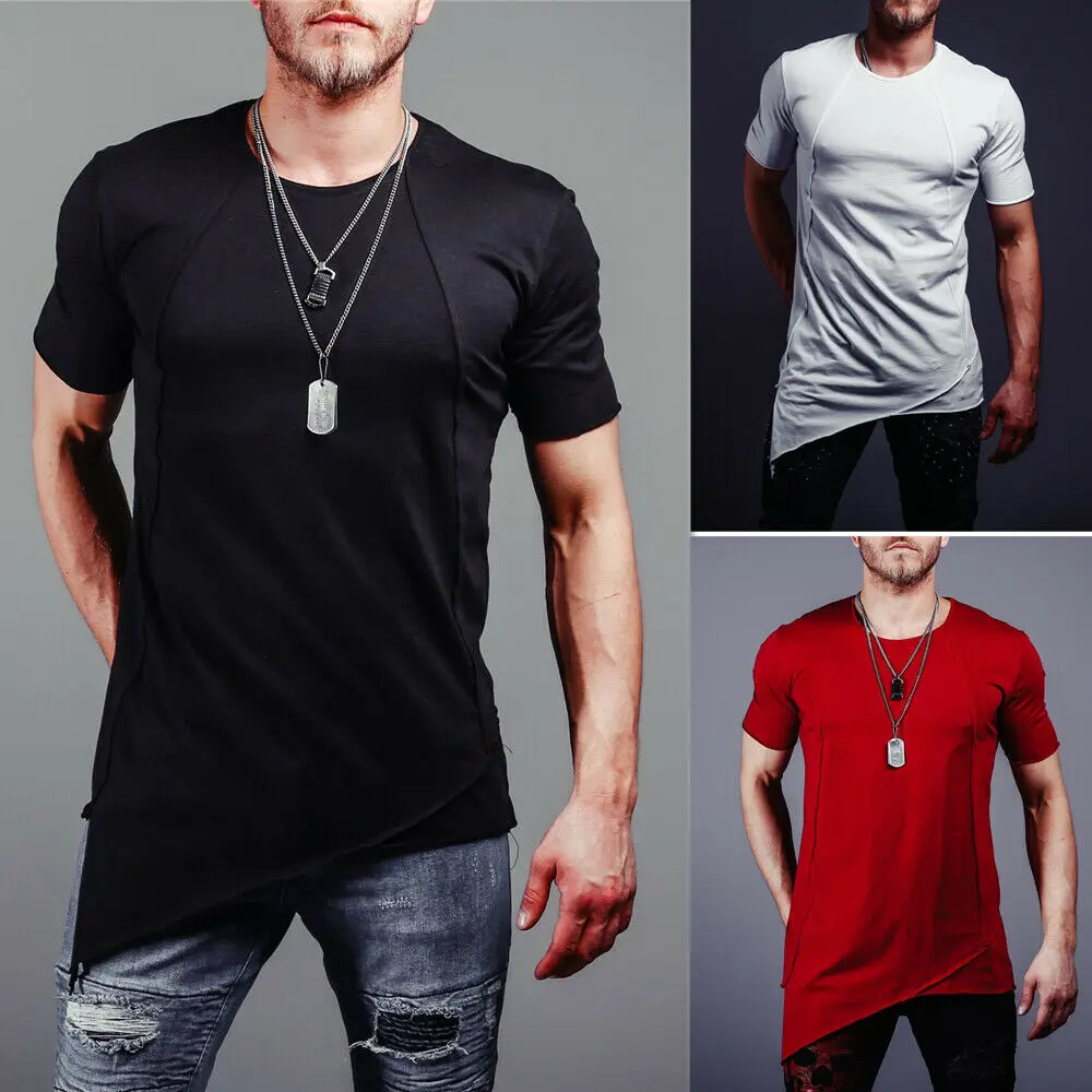 2019 New Style Fashion Hot Men's Gym Muscle Bodybuilding Cotton Solid ...