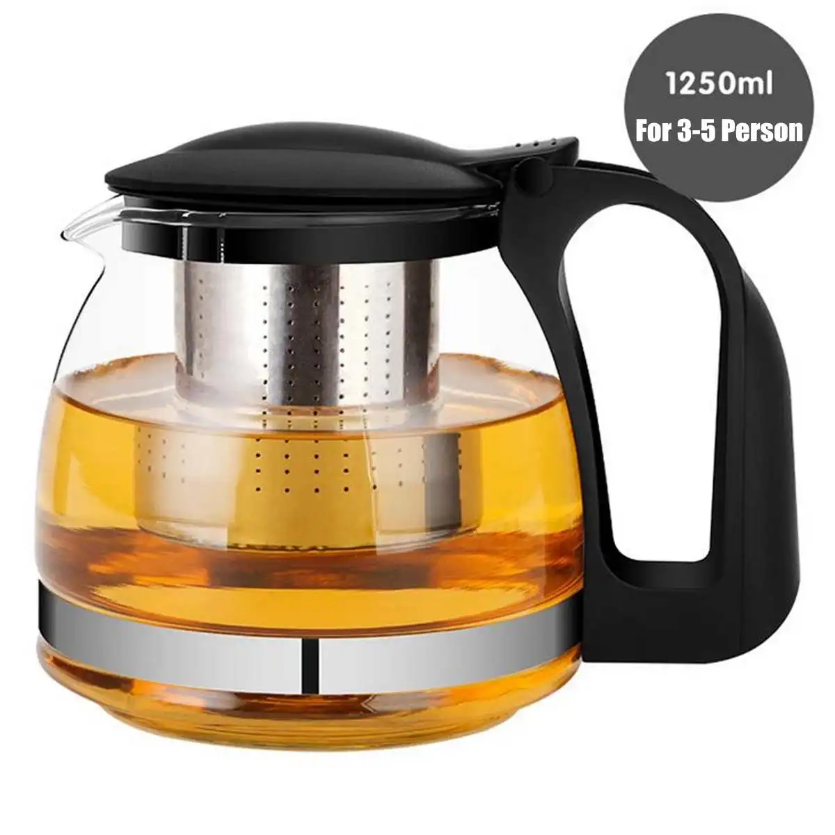 Goede Glazen Theepot Met Filter Hittebestendige Bloem Thee Potten Zetgroep Thee Blad Kruiden Koffie Drinkware kung fu Theekopje 750 ml  1250 ml