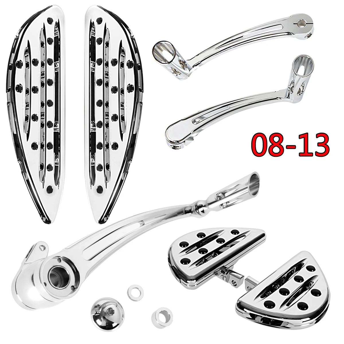 Shallow Cut Chrome Floorboards&Shift Lever&Brake Shift For Harley Touring Street Glide Road King