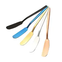 304 Нержавеющая сталь нож для масла и сыра десертное варенье разбрасыватель удобрений крем золотистый и черный цвета розового золота Ножи s западные столовые приборы завтрак Tool40