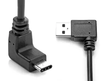 

CYSM USB 3.1 Type-C USB-C Up & Down Angled to Left Angled 90 Degree A Male Data Cable for Mac book & Tablet & Phone 100CM