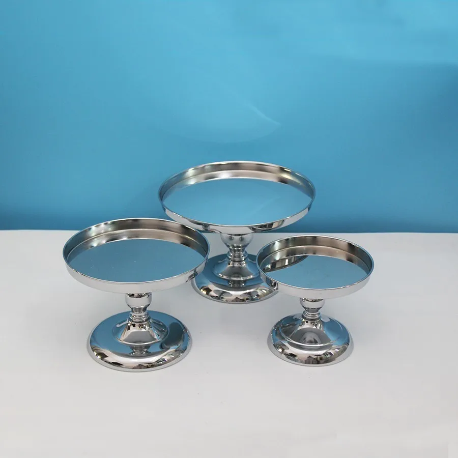 

Silver/Gold/Rose Gold Mirror Cake Stand Electroplating Metal Cupcake Stand Grand Design Wedding Party Dessert Table Decoration