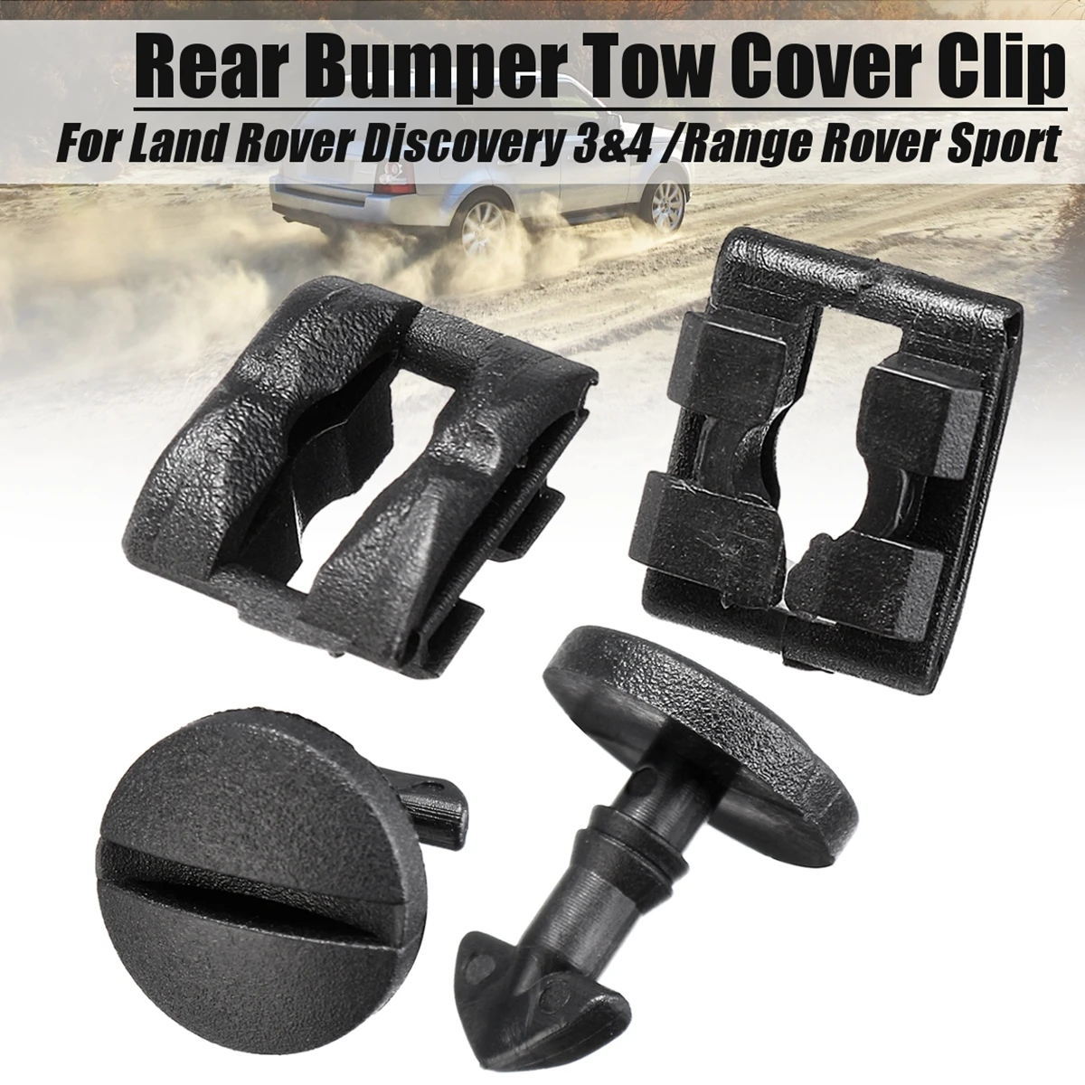 LAND ROVER DISCOVERY 3 4 REAR BUMPER TOW COVER CLIPS TOWING EYE TRIM TURN LOCK