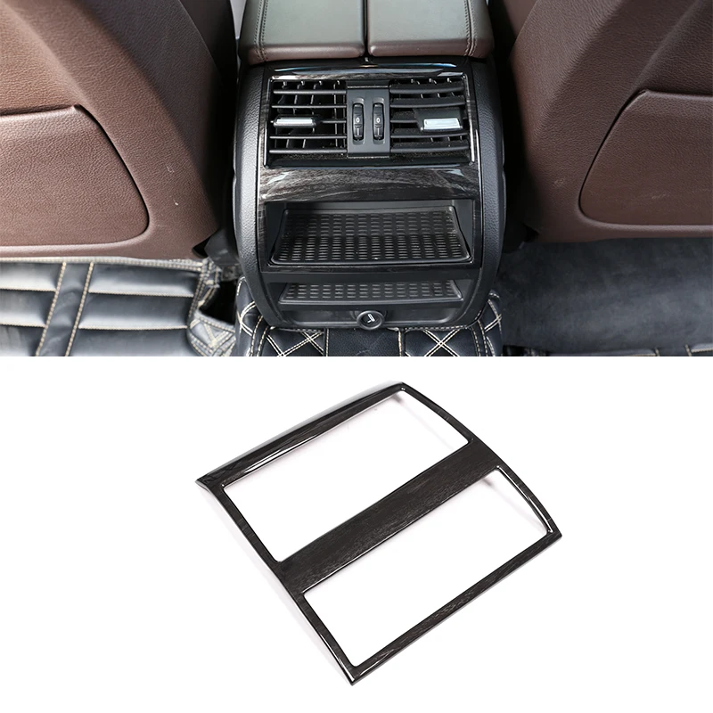 Best Black Wood Grain ABS Chrome Rear Air Outlet Decorative Frame Trim For BMW 5 Series F10 2010 2016 Car Accessories