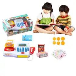 Имитация кассовый аппарат игрушка набор супермаркет электронные весы игровой дом игрушечные лошадки для детей мальчик и девочка