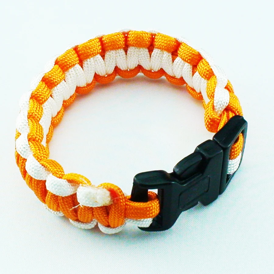 Bangle Bracelet Outdoor Paracord Survival Bangle Bracelets Men Siver Tone Skull Rope Wristband Camping Hiking Emergency Buckle
