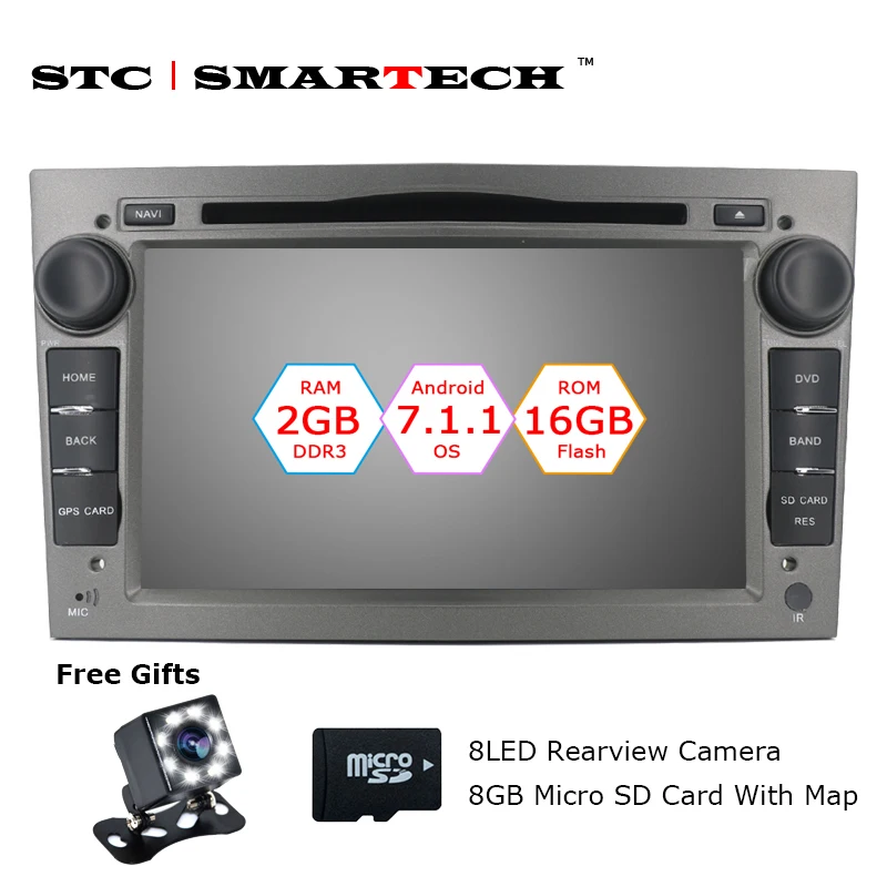 

2 Din Android 7.1.2 OS Car DVD Player Autoradio GPS Navigation for Opel ZAFIRA Astra H G J Antara VECTRA Vauxhall with CAN-BUS