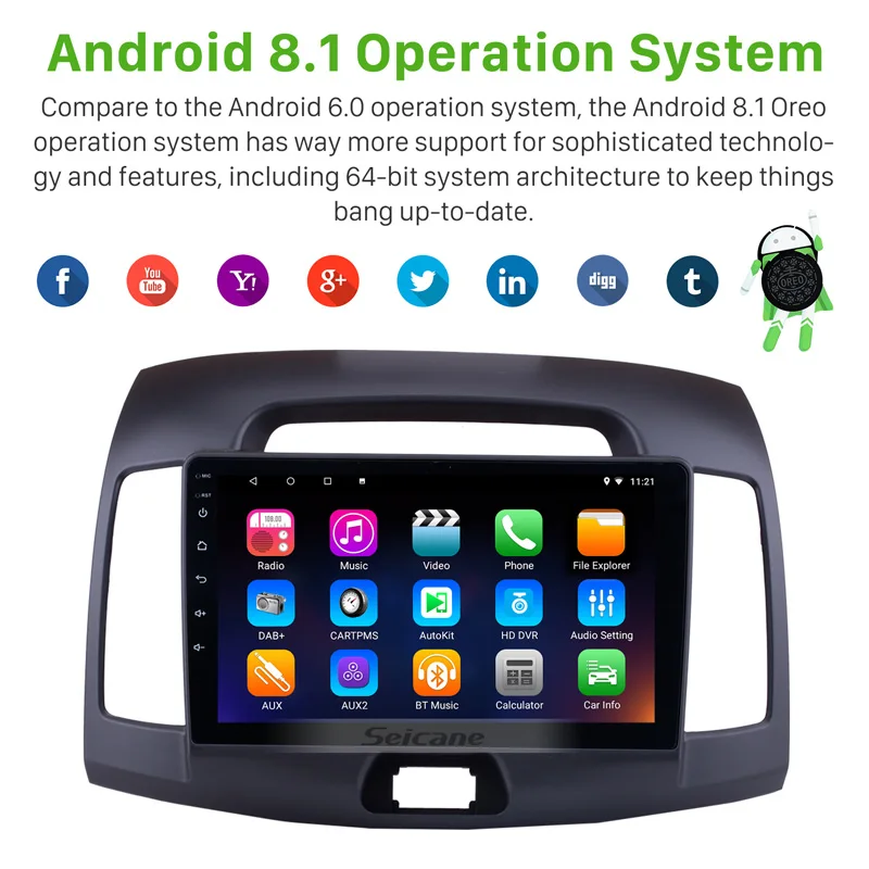 Cheap Seicane 2Din HD 9" Android 6.0/7.1/8.1 GPS Multimedia Player For Hyundai Elantra 2007-2011 Car Radio with Steering Wheel Control 1 Cheap Seicane 2Din HD 9" Android 6.0/7.1/8.1 GPS Multimedia Player For Hyundai Elantra 2007-2011 Car Radio with Steering Wheel Control 1