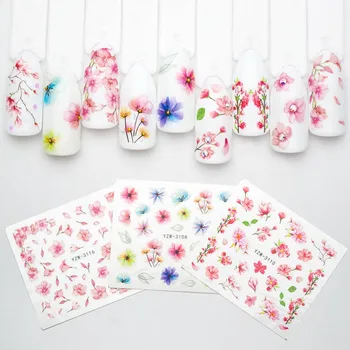 

Flower Nail Stickers Water Transfer Stickers for Nails Art Decal Manicure Wraps Sliders for Nail Art Decorations ZJT4002