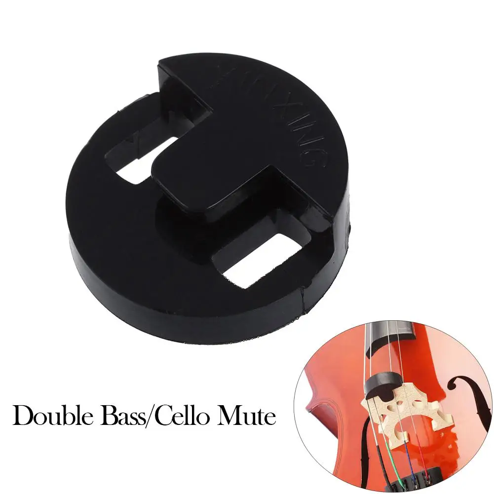 

Round Rubber Two Holes Double Bass Cello Violin Mute Fiddle Silencer for 4/4 or 3/4 Cello Violoncello Part Accessories