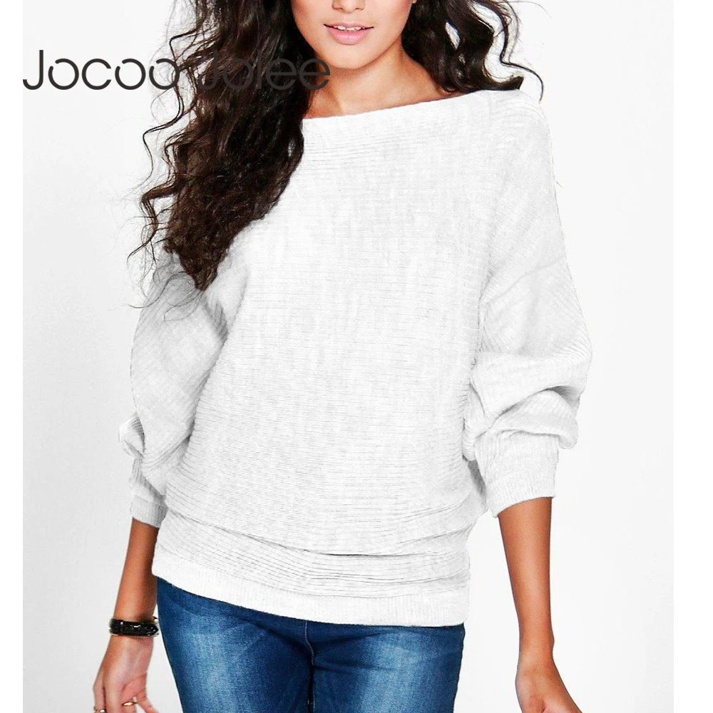 

Jocoo Jolee Casual Loose Knitting Sweater for Women Autumn Winter Batwing Sleeve Sweater Female Pullover Tops 2018 New Fashion