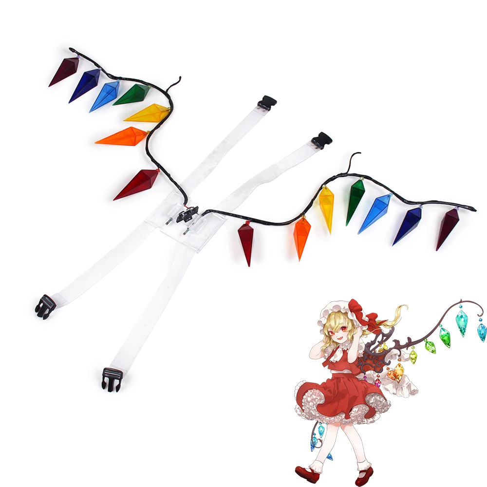 Костюм для косплея с люминесцентными крыльями TouHou Project Flandre Scarlet|Реквизит