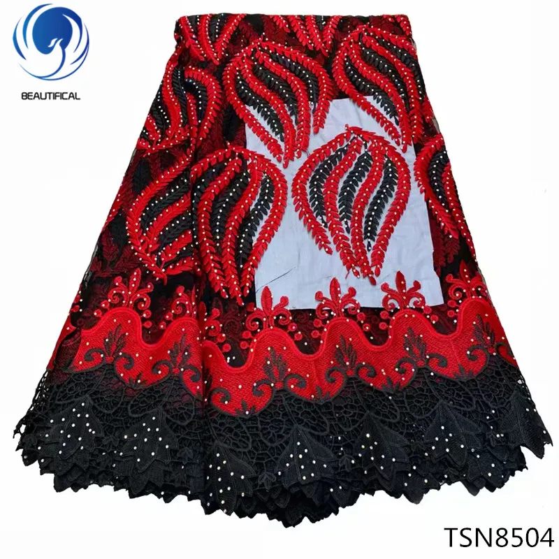 

BEAUTIFICAL cord net lace nigerian lace fabric tulle lace fabric french cheap price with free shipping heavy african laces TSN85