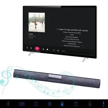 

Wireless Bluetooth Soundbar Stereo Speaker TV Home Theater TF USB Sound Bar(Black)