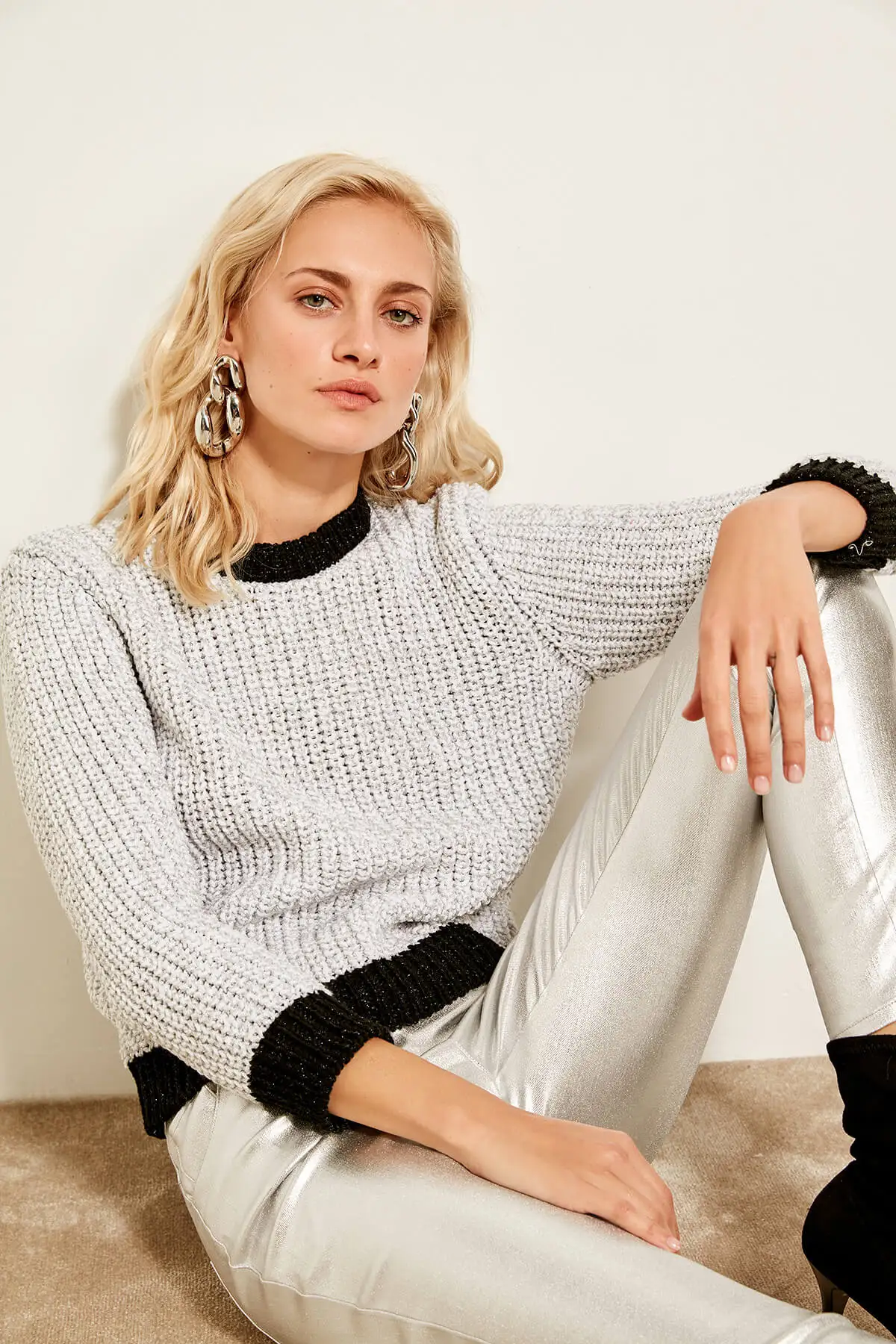gray knitwear