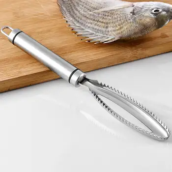 

Fish Skin Brush Fish Scraping Scale Shaver Fish Scale Cleaner Scraper Peeler Kitchen Brush Cleaning Tool Stainless Steel