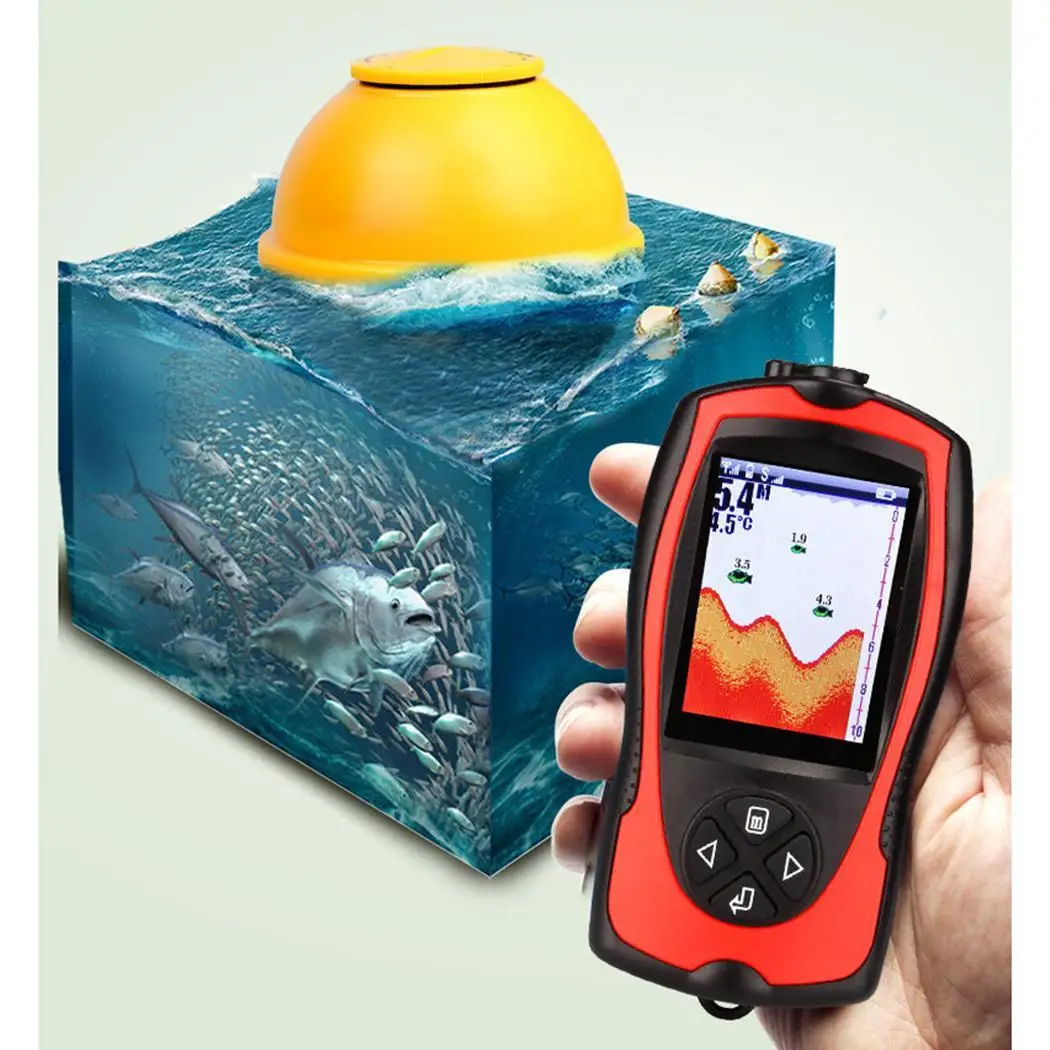 Rechargeable Wireless Remote Sonar Sensor 45M Water 3.7V Lithium Rechargable Depth LCD Fish 45m Finder