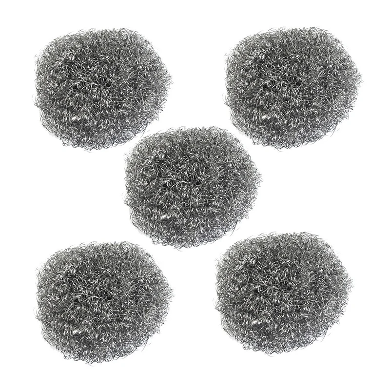 

5 Pieces Kitchen Stainless Steel Spiral Scourer Pot Scraper Silver