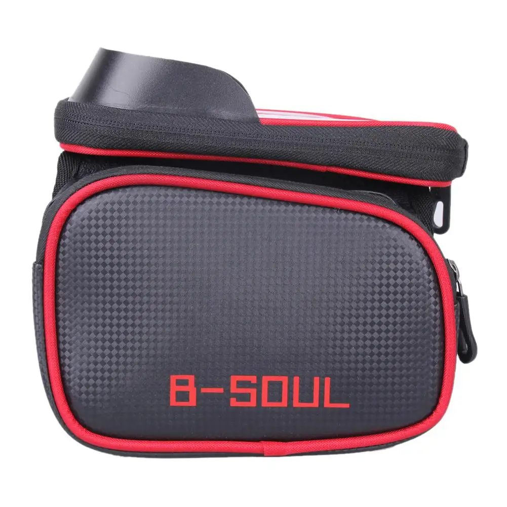 

B-SOUL Cycling Bike Front Frame Bag Tube Pannier Double Pouch for 5.5-6.2Inch Cellphone Bicycle Accessories Riding Bag