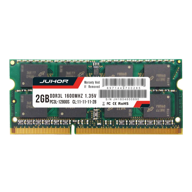 Juhor Ddr3 1600Mhz 1,35 V Низкое напряжение 204 Pin Ram память для ноутбука