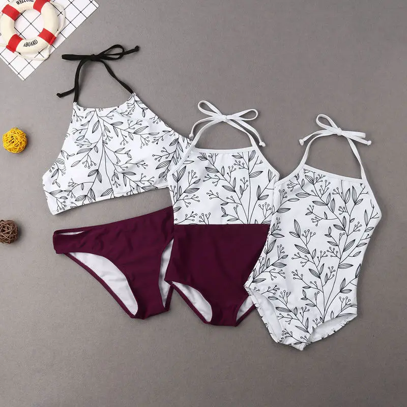 

Mother and Daughter Matching Swimsuits 2 pieces Bikini Sets Swimwear