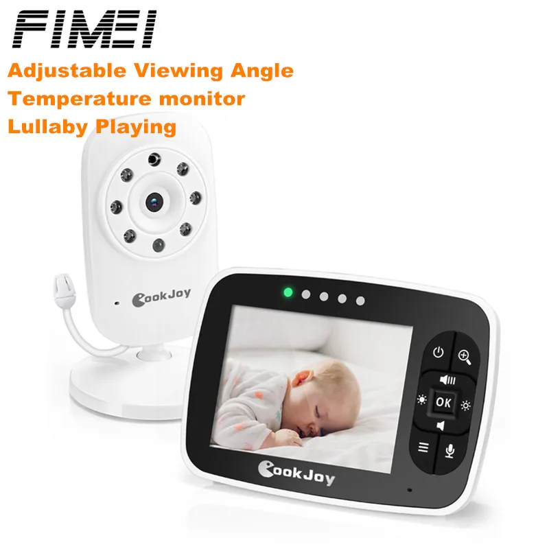 

FIMEI COOKJOY Baby Sleeping Monitor 2.4G 3.5 Inch Temperature Monitor With LCD Screen Lullaby Music Radio Nanny 2 Way Audio Talk
