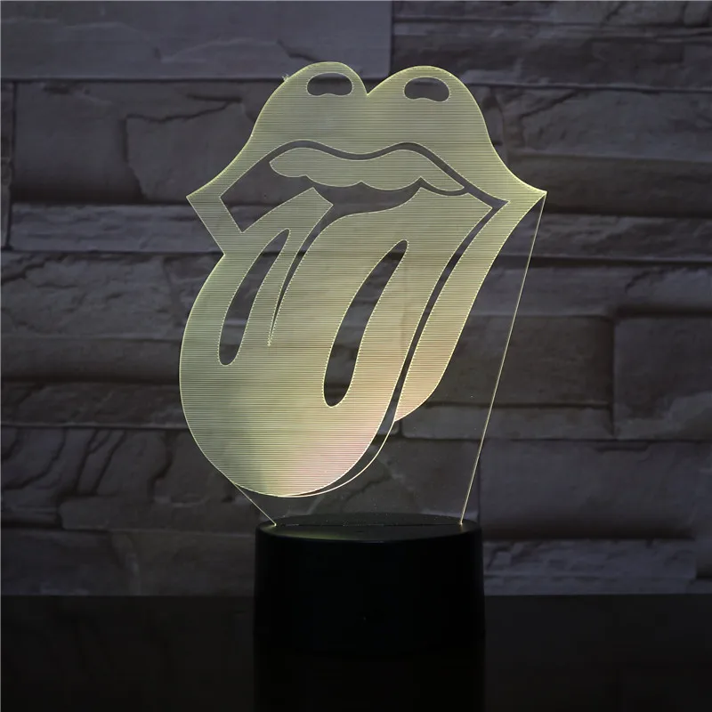 3D Led ночник Usb Визуальный язык для губ моделирование сенсорная настольная лампа