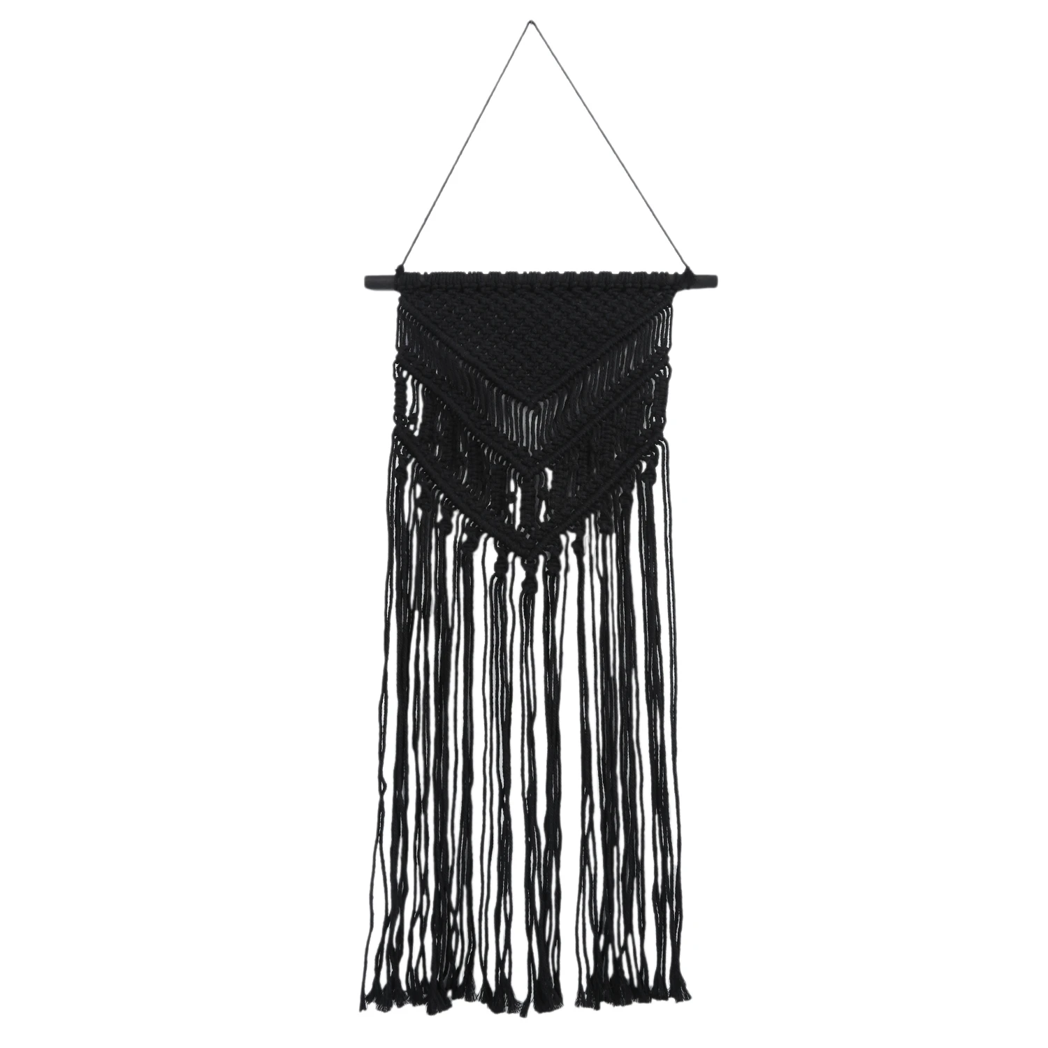 

Hot Sale Macrame Wall Hanging Woven Tapestry Minimalist Home Decor, Black,35cmx95cm