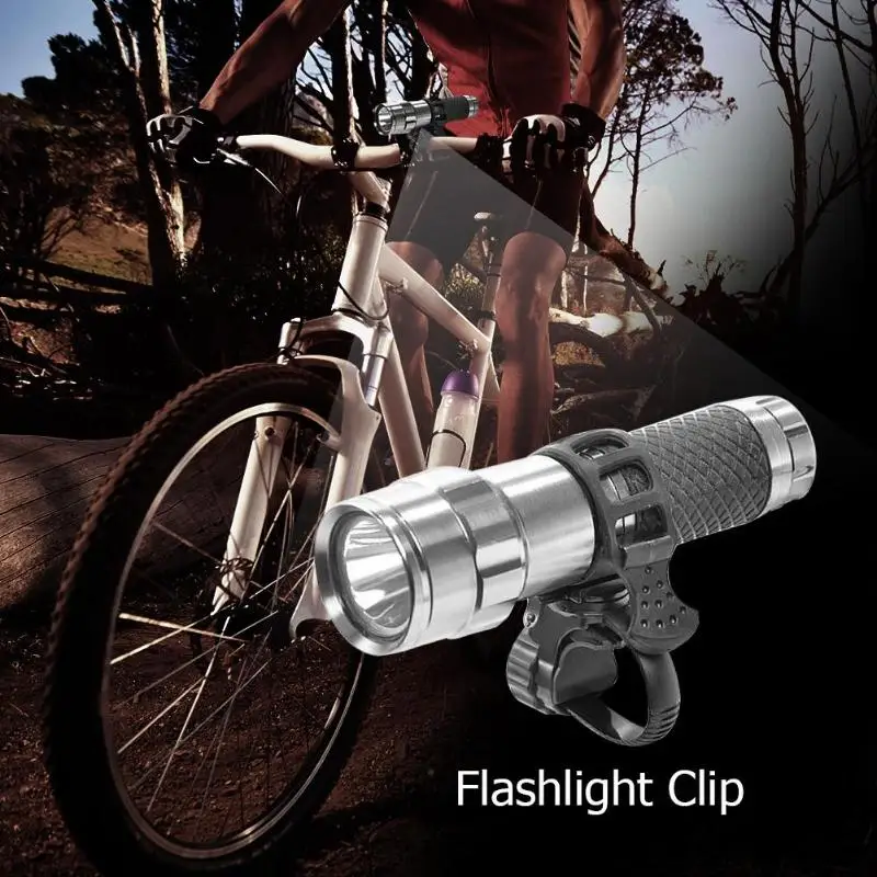 Sale U-type Universal Bike Flashlight Holder Clip Bracket 360 Degree Rotation Headlight Holder Rack Adjustable Belt for Bicycle Light 3