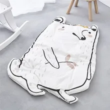 Скандинавский детский коврик для ползания, хлопковое утепленное игровое одеяло кролика, енота, детское постельное белье, декоративный для детской комнаты, напольный ковер 120x63 см