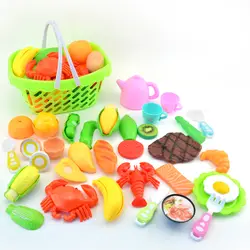 27 Pcs Дети ролевые игры игрушки Peelable фрукты овощи серии Playset с корзиной для ребенка подарок на день рождения