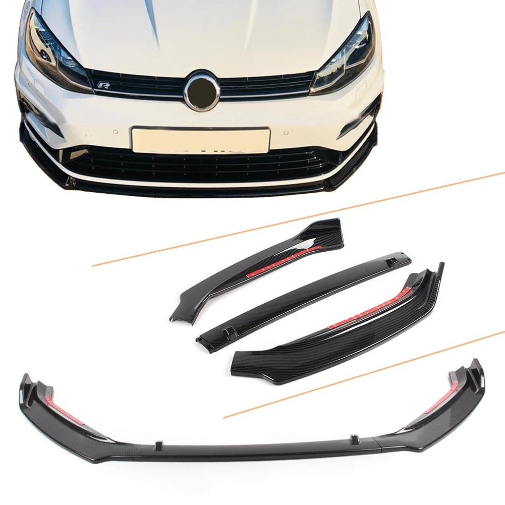 

For Volkswagen Golf 7.5 Carbon Fiber Styling Car Front Bumper Lip Spoiler Cover 2013 2014 2015 2016 2017